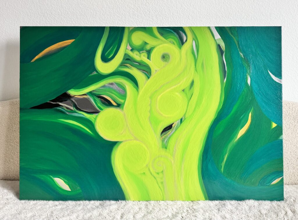 Green Natural Abstract Acrylic on Canvas