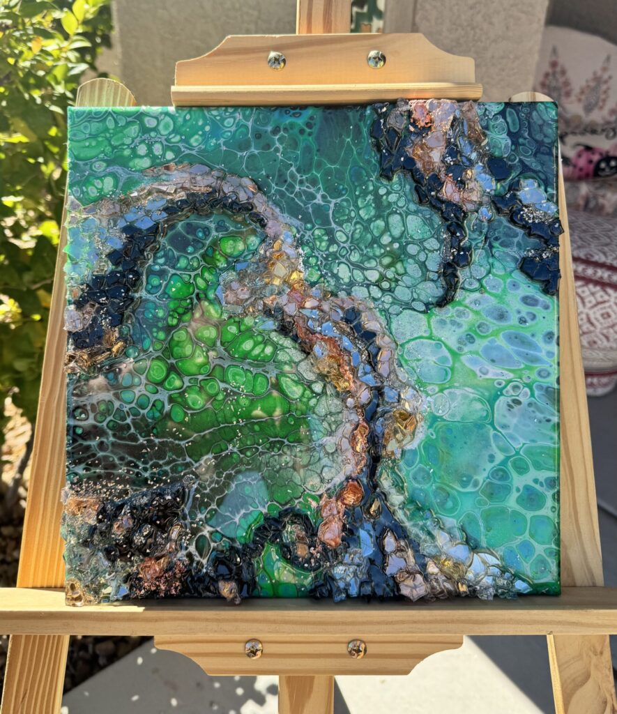 Green Fluid Mixed Media on Canvas